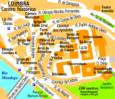 Map: Coimbra: Historical Centre