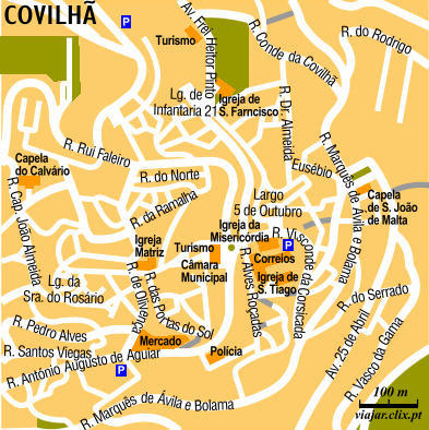 Map: Covilh�: Centre
